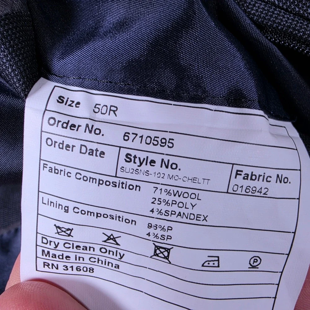 Jos. A. Bank Traveler Mens 50R Gray Wool Stretch Travel Tech Suit SU2SNS-102